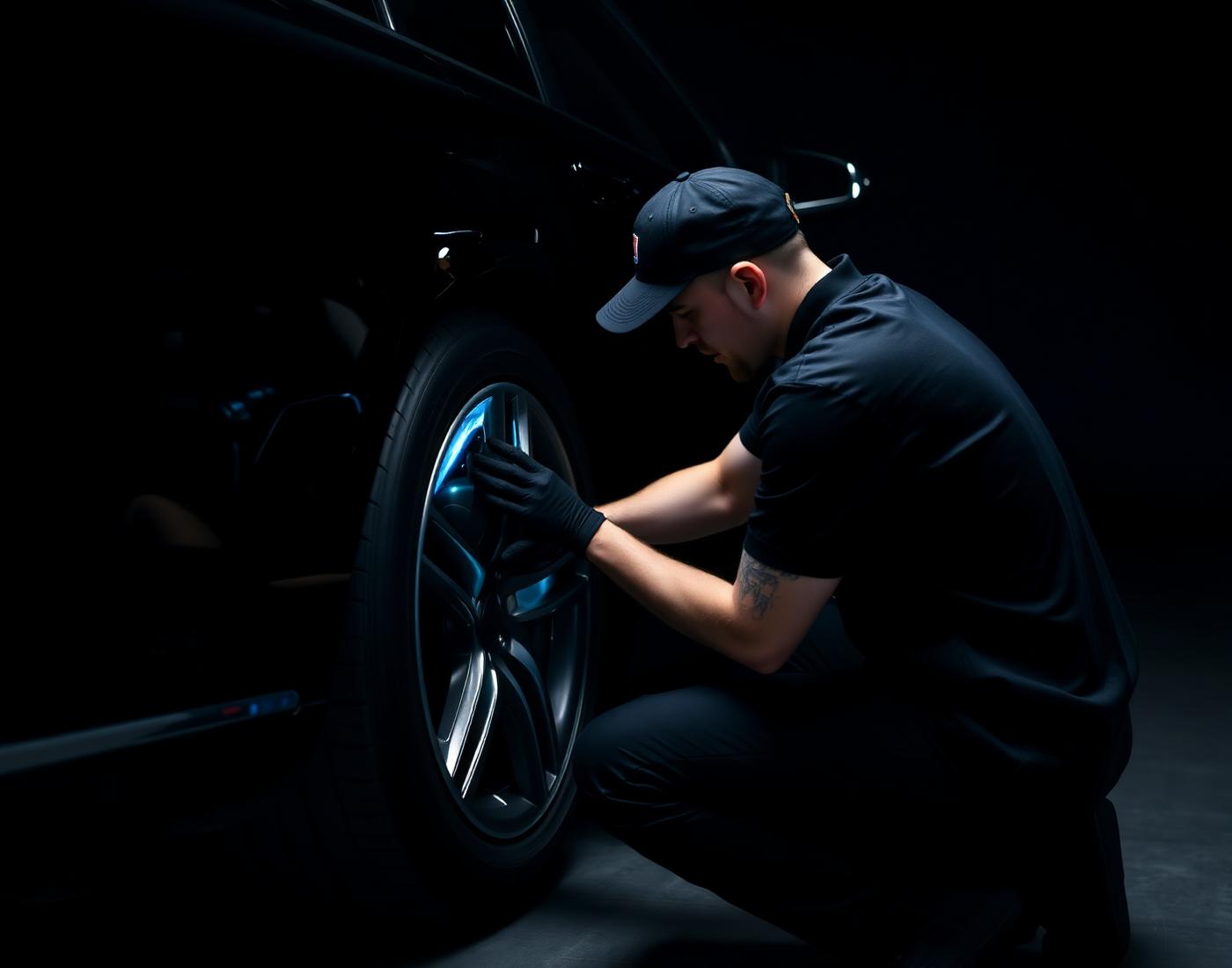 Professional detailer at work